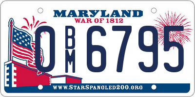 MD license plate 0BM6795