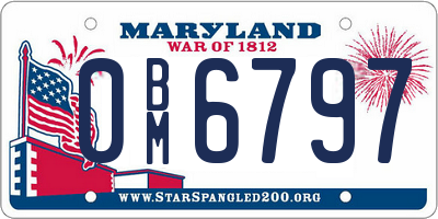 MD license plate 0BM6797