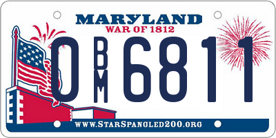 MD license plate 0BM6811