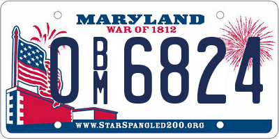 MD license plate 0BM6824
