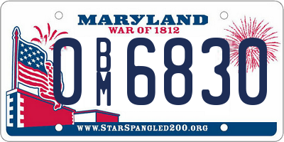 MD license plate 0BM6830
