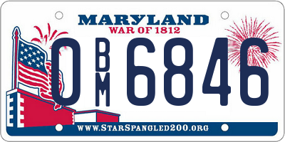 MD license plate 0BM6846