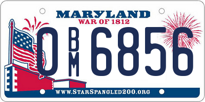 MD license plate 0BM6856