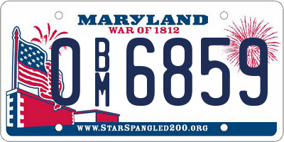MD license plate 0BM6859