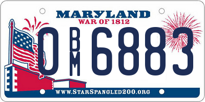 MD license plate 0BM6883