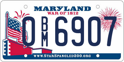 MD license plate 0BM6907