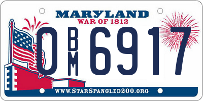 MD license plate 0BM6917