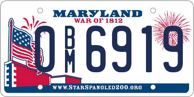 MD license plate 0BM6919