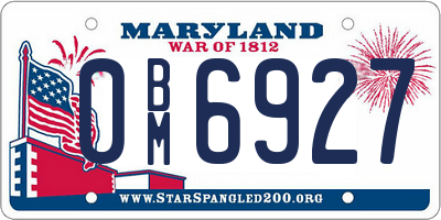 MD license plate 0BM6927