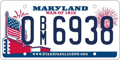 MD license plate 0BM6938