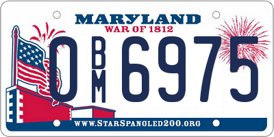 MD license plate 0BM6975