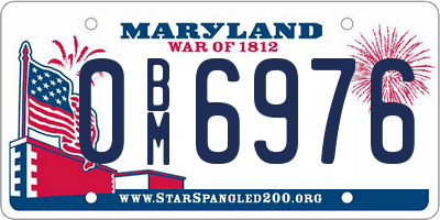 MD license plate 0BM6976