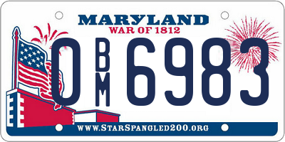MD license plate 0BM6983