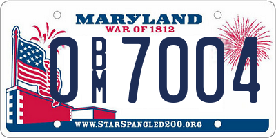 MD license plate 0BM7004
