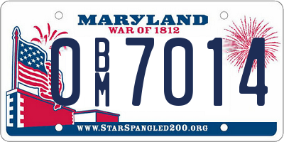MD license plate 0BM7014