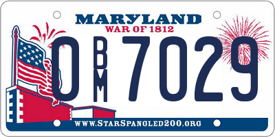 MD license plate 0BM7029