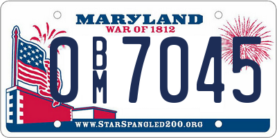 MD license plate 0BM7045
