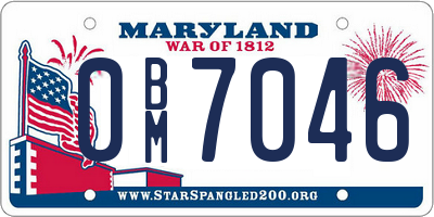 MD license plate 0BM7046