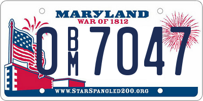 MD license plate 0BM7047