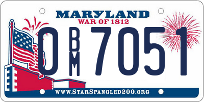 MD license plate 0BM7051