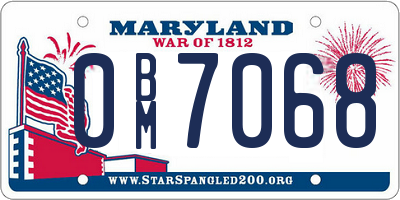 MD license plate 0BM7068