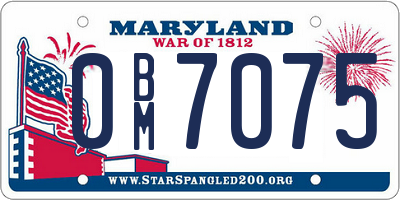 MD license plate 0BM7075