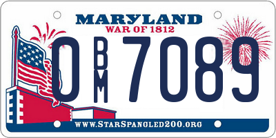 MD license plate 0BM7089