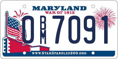 MD license plate 0BM7091