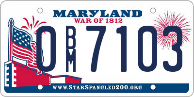 MD license plate 0BM7103