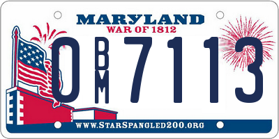 MD license plate 0BM7113