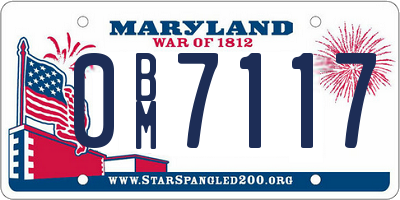 MD license plate 0BM7117