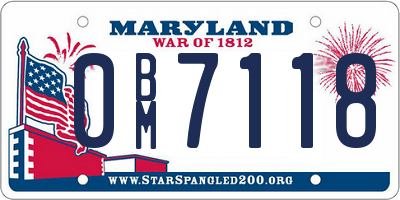 MD license plate 0BM7118