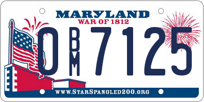MD license plate 0BM7125