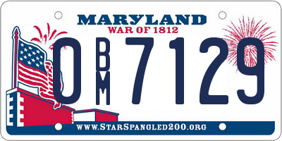 MD license plate 0BM7129