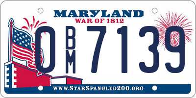 MD license plate 0BM7139