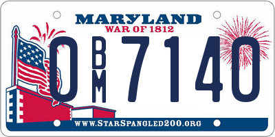 MD license plate 0BM7140