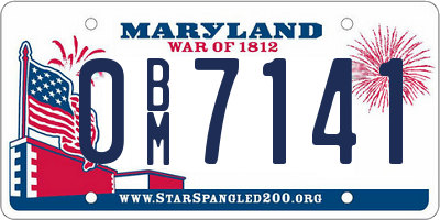 MD license plate 0BM7141