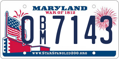 MD license plate 0BM7143