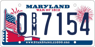 MD license plate 0BM7154