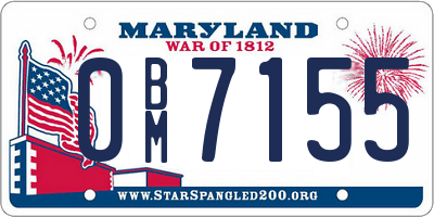 MD license plate 0BM7155