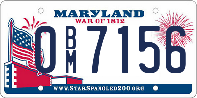 MD license plate 0BM7156
