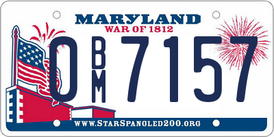 MD license plate 0BM7157