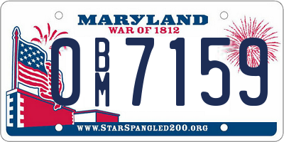 MD license plate 0BM7159