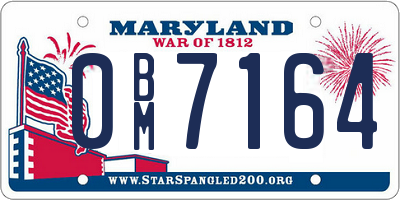 MD license plate 0BM7164