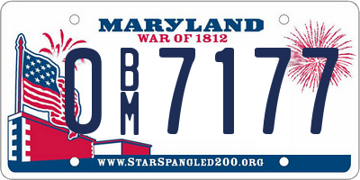 MD license plate 0BM7177