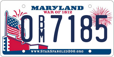 MD license plate 0BM7185