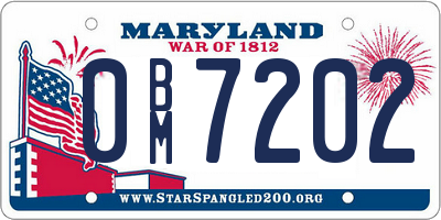MD license plate 0BM7202
