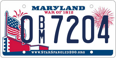 MD license plate 0BM7204