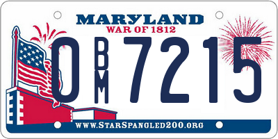 MD license plate 0BM7215