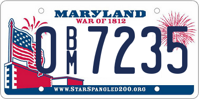 MD license plate 0BM7235